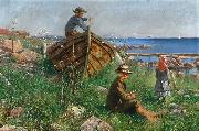 Ferdynand Ruszczyc An archipelago scenery with children china oil painting artist